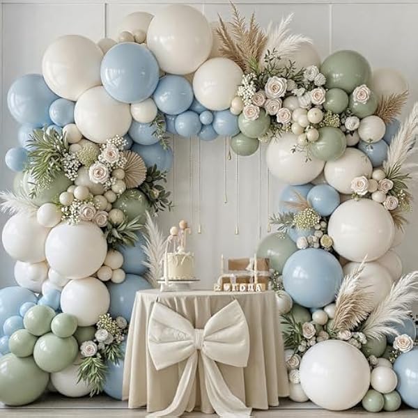 512txP1OPQL._AC_US600_.jpg 155 Stück Luftballon Girlande Grün Blau, Ballon Girlande Kit mit Luftballoons Blau Grün Weiß für Babyparty Deko Junge Baby Shower Taufe Deko Geburtstagsdeko Hochzeit Abschlussfeier Brautparty