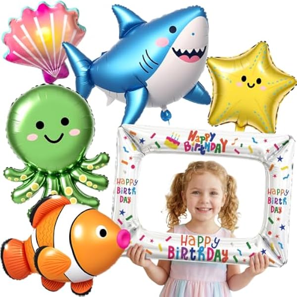 51T0EGLfZbL._AC_US600_.jpg Meerestiere Geburtstag Folienballons mit Happy Birthday Bilderrahmen