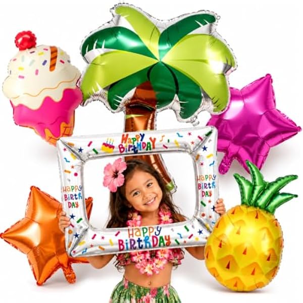 51nBA5SUieL._AC_US600_.jpg Hawaii Geburtstag Folienballons mit Happy Birthday Bilderrahmen