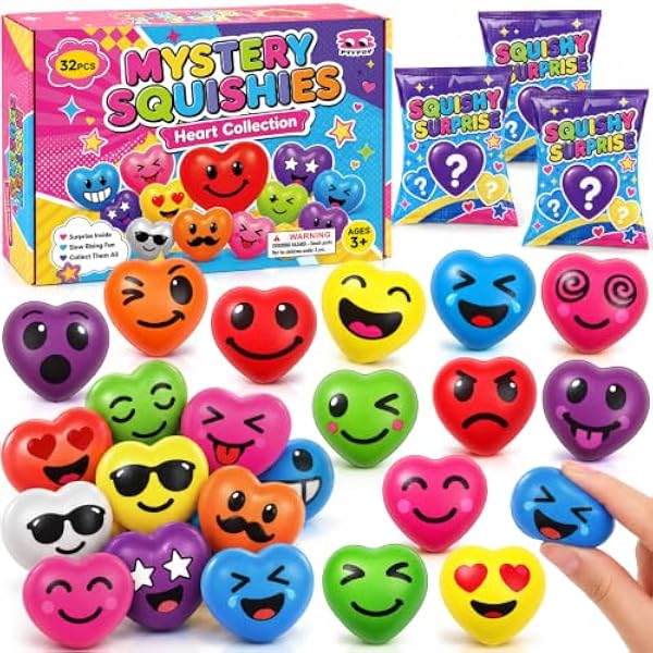 61jDh8S4xiL._AC_US600_.jpg PtyPop 32 Stück Stressbälle für Kinder & Erwachsene im Blindbeutel, Bunte Quetschbälle für Angst Abbauen und Beruhigung, Antistressbälle als Party Mitgebsel Kindergeburtstag Gastgeschenk