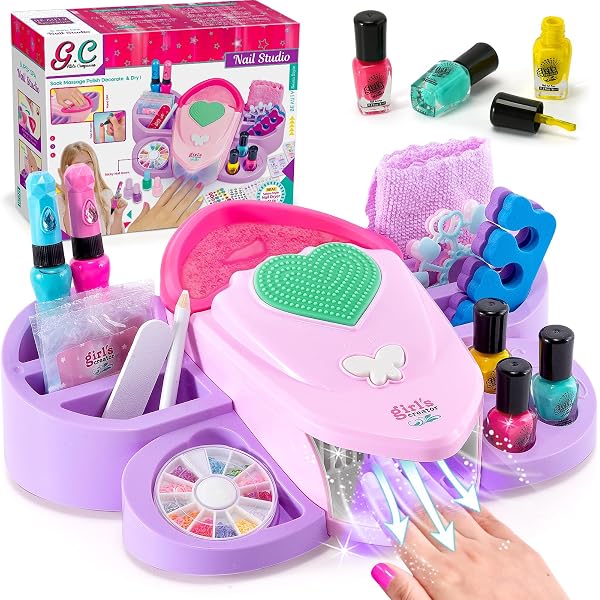 812sTYAdVGL._AC_US600_.jpg Nagelstudio Kinder Mädchen Geschenke 6 7 8 9 10 Jahre Maniküre Set mit Nageltrockner Peel Off Nagellack Nagelsticker Nageldesign Nagelset Weihnachten Geburtstag Geschenke für Mädchen
